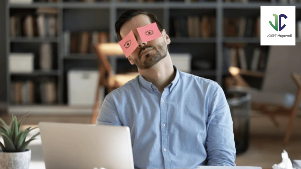 A man looking tired and worn out due to fatigue